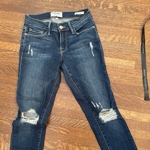 Frame Skinny Denim Women's Distressed Blue Jeans